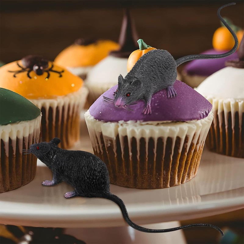 4 Pcs Toy Rat Fake Rat Set, Halloween Prank Props