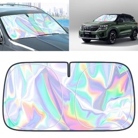 for kia seltos Windshield Sun Shade - Foldable Windshield Cover Sun Shade seltos 2007-2025 Accessories Protect Car from Sun Rays Overlapping UV Reflective Window Sunshad
