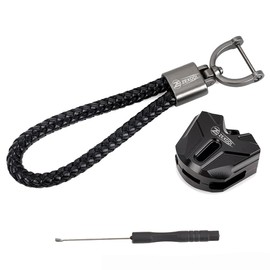 ZEXDDI Fit for Ka-wasaki Ninja 650 400 500 1000SX Z900 Z650 Z400 Z500 ZX6R ZX10R Z900RS Versys650 Motorcycle CNC Key Cover Case Shell Keyring Key Chain (Black)
