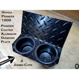 J & O Carts Parts Honda Pioneer 1000 JUMBO Dash Cup Holder Powder Coated Aluminum Diamond plate