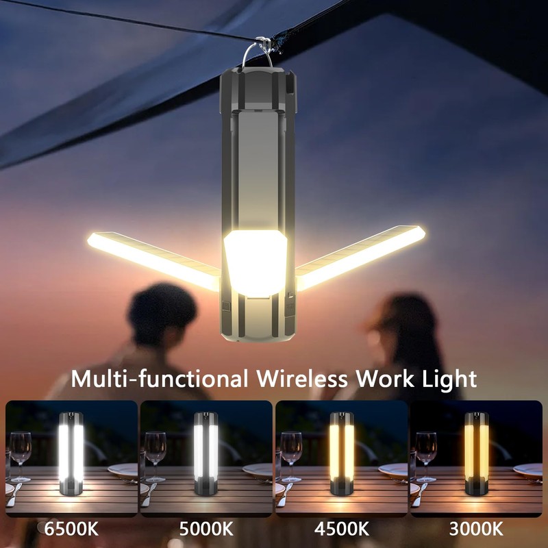 Topabol Solar Camping Lantern,Foldable USB Rechargeable LED Outdoor Camping Light