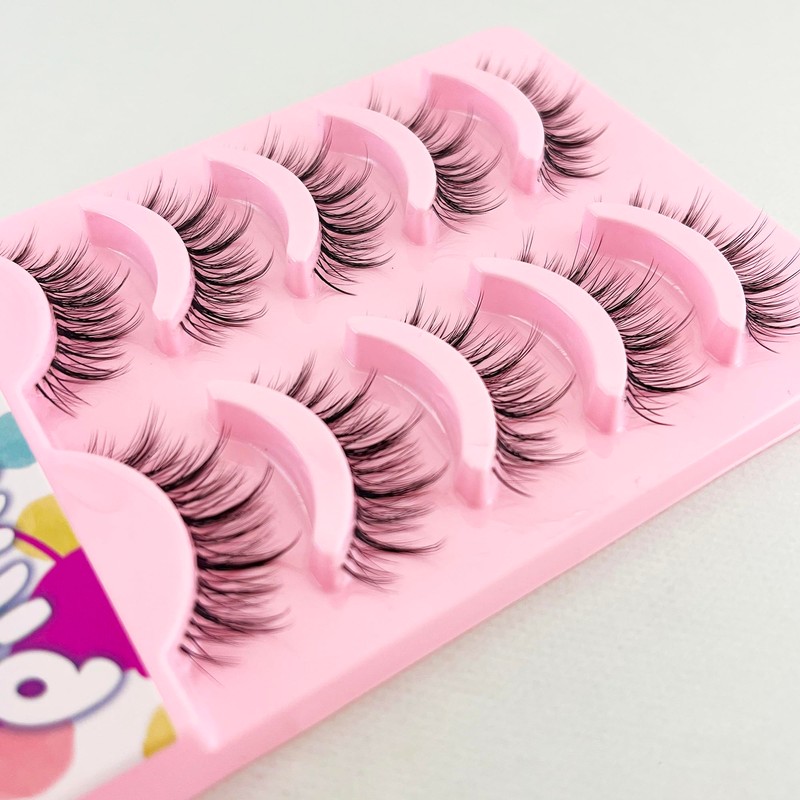 Kagonekodo False Eyelashes (Transparent Axis n-FXL67-BL 5 Pairs Black, Natural