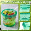 12 Pack 25oz Soccer Party Cups with Straws Lids, White