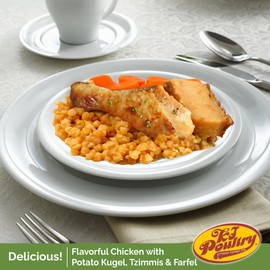 KJ Poultry Kosher Ready Meals - Bone In Chicken & Kugel, MRE Meat Meals Ready to Eat, Shabbos Food, Halal, (1 Pack) Prepared Entree Fully Cooked, Shelf Stable Microwave Dinner Travel Military Camping