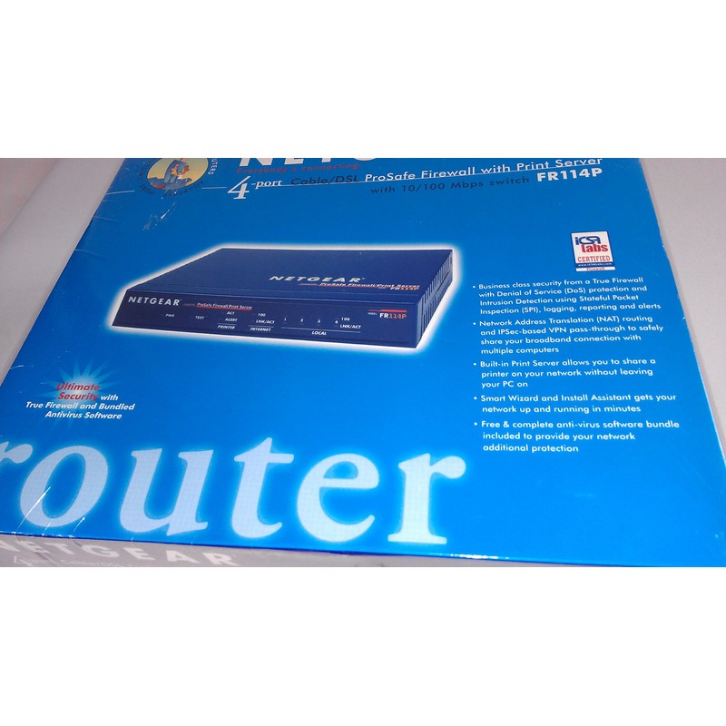 Netgear FR114P Firewall Cable/DSL Router with Print Server