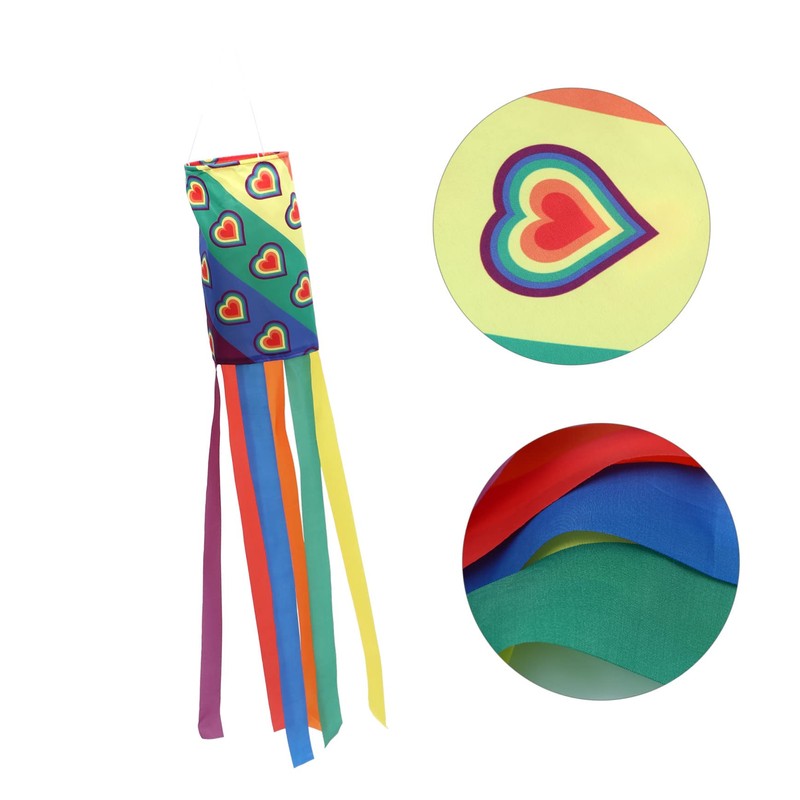 Kisangel 1pc Rainbow Windsock Garden Flag Wind Direction Indicator for