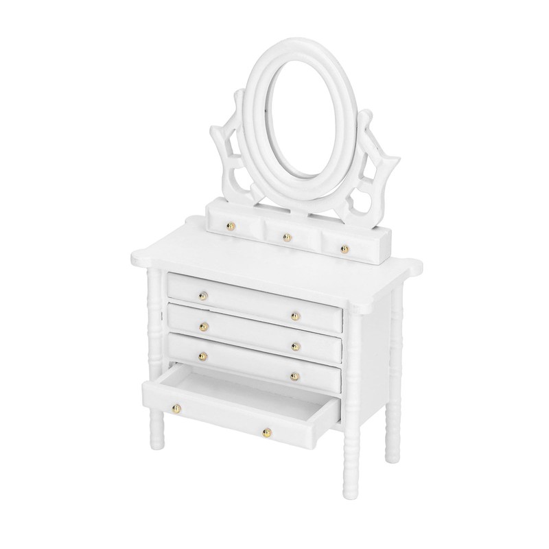 1:12 Scale Dollhouse Toilet Table High Simulation Wooden Miniature Dressing