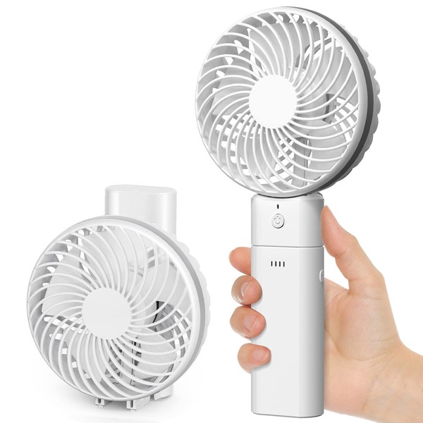 Wasuka Portable Handheld Fan, USB Rechargeable Hand Fan Desk Fan