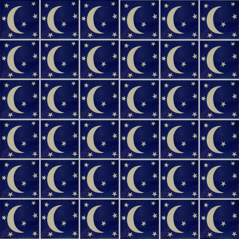 2x2 36 pcs Moon Face Talavera Mexican Tile