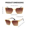 KENBO Square Sunglasses Metal Frame for Men Women Large Cool