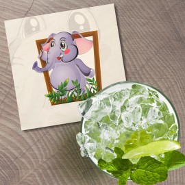 Unbranded Elephant In Wooden Frame Animal 4'' X 4'' Square Wooden Coaster