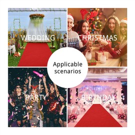 MECARPET 2.6×30ft Red Carpet Runner for Party, Anti Slip Thickening 350 GSM Polyester Red Carpet Runway,Hollywood Theme Party Red Carpet Runner