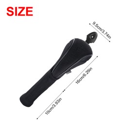 Andux Long Neck Golf Hybrid Club Head Covers with Dial No. Tag CTMT-01 (Black/Black,2pcs)
