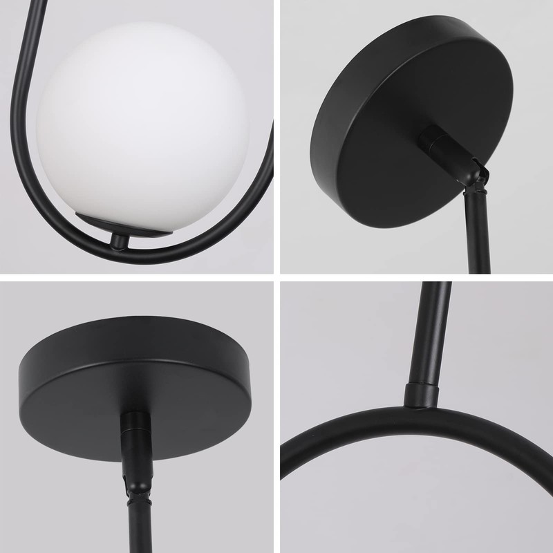 SeeU Modern Pendant Lighting One Light Chandelier Globe Black Pendant