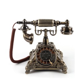 FESTRING Audio Guest Book Wedding Phone, Vintage European Luxury Decor,Record Customized Voice Message Guestbook for Wedding, Parties and Banquets, Rotary Dial Design,Antique Style,Bronze