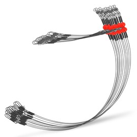 Fishing Leaders Saltwater Tackle Rig Surf Fishing Rigs with Swivel Snaps High Strength Wire Leader Bottom Rigs Fishing Gear Equipment for Lures Bait Hooks (1 Arm-12pcs, Black Stainless Steel)