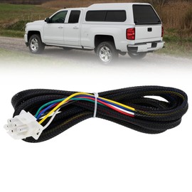 NJSBYL 6 pin Leer Truck Cap Wiring Harness with Fuse Box Tag for Leer Camper Shell Truck Topper Wiring, Power for 3rd Brake Light/Dome Light/Lock and Unlock/Auxiliary Trailer Lights Converter