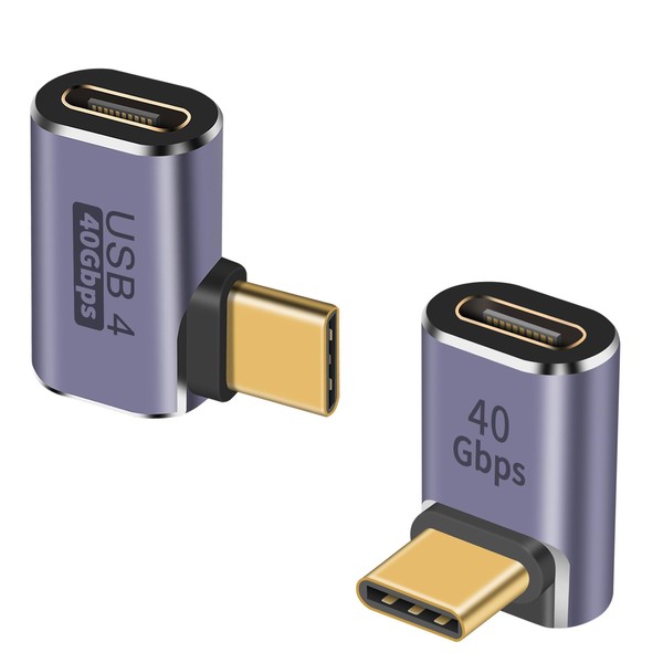 Duttek USB C Right Angle Adapter 40G (Two Styles), 90