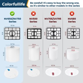 4 Foam and Felt Filters for Shark Rotator Powered Lift-Away AZ1002, NV650 NV651 NV652 NV750 NV751 NV752 NV753 AX950 AX951 AX952 ZU632, 2 Post Filters + 4 Foam & Felt Filters, Part # XHF650&XFF650