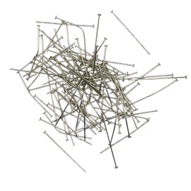 100 x Prism Pins Silver/Gold 26 mm - High Quality Crystal Connectors for Chandeliers & Decoration Chain Supplies Jewellery Pins Hooks for Hanging (Silver)