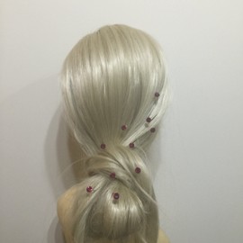 MontCherry Brand Fuchsia Pink Stud Crystal Diamante Wedding Bridal Prom 10 Hair Pins by Trendz