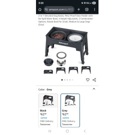 NAHANGPET 2-in-1 Elevated Slow Feeder Dog Bowls for Food and Water, 5 Heights