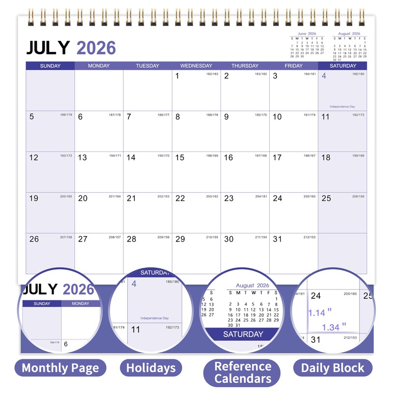 2026 Desk Calendar - Jan. 2026 - Dec. 2026, 12