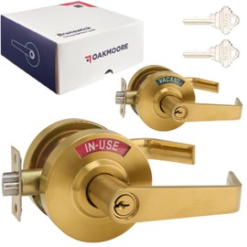 Heavy Duty Indicator Lever Lock in Gold | Keyed Entry for Restaurants, Gyms, Hospitals, Warehouses, and Medical Facilities | Gold Vacant/Engaged Lock with Key