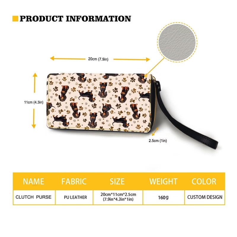 Coldinair Dachshund Womens Cute Wallet Leather RFID Blocking Credit Card