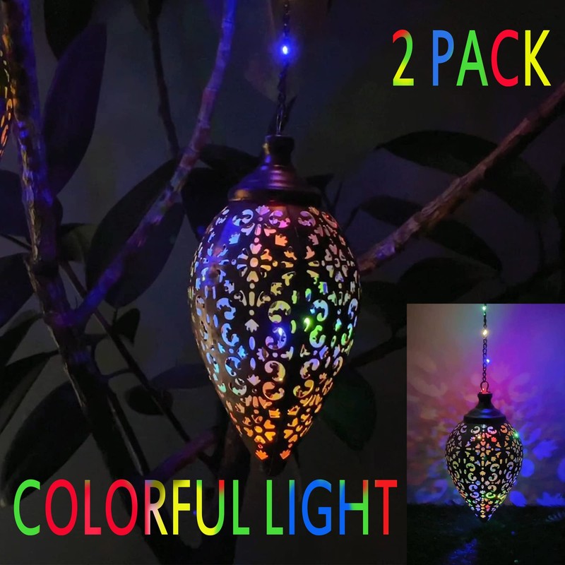 Outdoor Solar Lantern 2 Pack Outdoor Solar Hanging Lantern Retro
