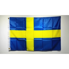 ACWIPT Sweden Flag Swedish Banner Flags 5x8FT,Vivid Color,100D Premium Polyester Banner with Brass Grommets for Indoor and Outdoor. (5x8ft)