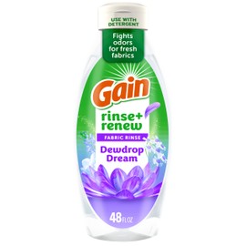 Gain Rinse and Renew Fabric Rinse, Dewdrop Dream, 48 fl oz, Odor Fighter, Laundry Deodorizer