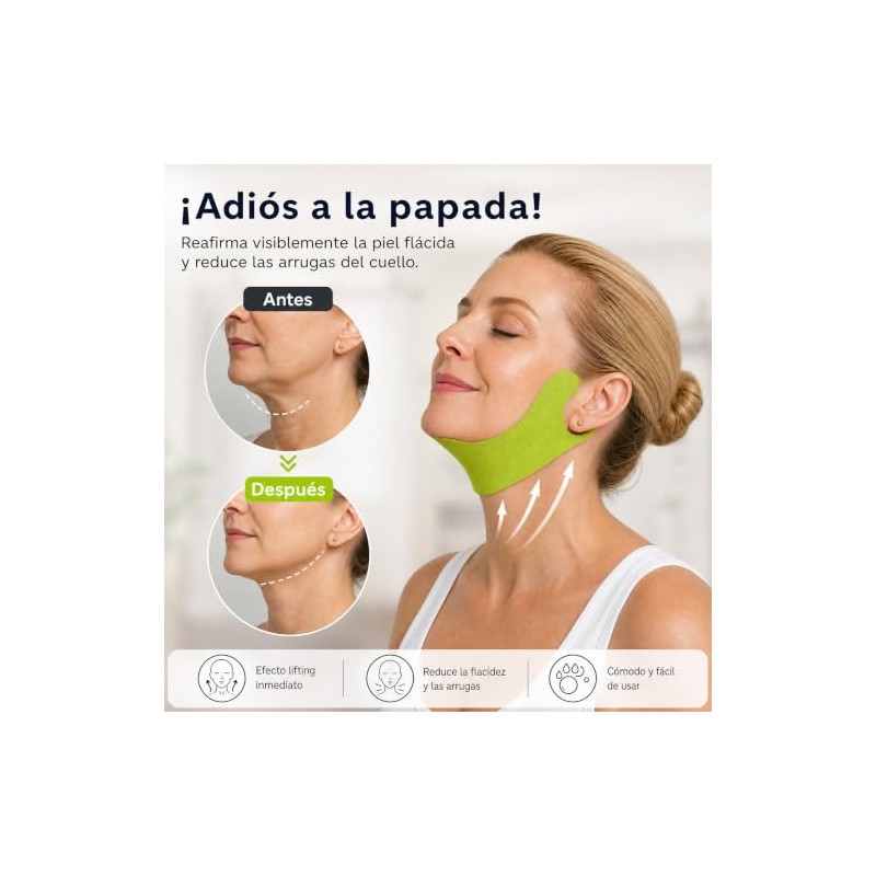 Mascarilla Lifting V-Line para Papada, Reafirmante Hidratante, 4 Piezas