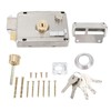 Exterior Mechanical Anti-Theft Lock, Silver Stainless Steel Exterior Gate Lock,