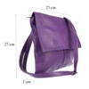 Girly Handbags Womens Double Pocket Italian Leather Messenger Bag -
