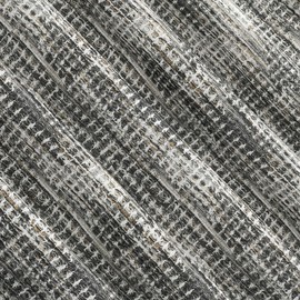 No. 918 Aran Crosshatch Print Semi-Sheer Rod Pocket Curtain Panel, 54" x 84", Gray