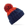 Beechfield B437 Apres Beanie - Azure Blue/Oxford Navy