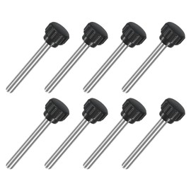 sourcing map 8Pcs M5 x 40mm Knurled Clamping Knob, 304 Stainless Steel Thumb Screw Clamping Knob Round Hand Threaded Hand Bolt Stud Knob 14mm Dia for Machinery