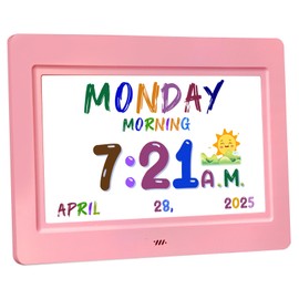 SSYA Digital Calendar, Kids Digital Clock, 20 Alarms Custom Reminders, Auto DST, Large Clear Display, Alarm Clocks for Bedrooms & Kids, Easy to Use for Kids. (Pike, 7 inch)