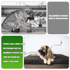 Cord Protectors from Pets No Chew, 13ft White Cable Sleeve Management, Wire Protector Tubing for Pet Dog Cat Rabbits Proof, Flexible Expandable Braided Cable Wrap Cover for USB Power Audio Video Cords