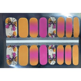 Unbranded Color Nail Polish Strips, 16ct.neon Butterfly