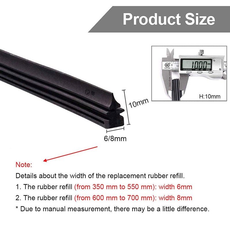 Cuttable Wiper Blade Refills Strip, 4PCS Universal Car Windscreen Wiper