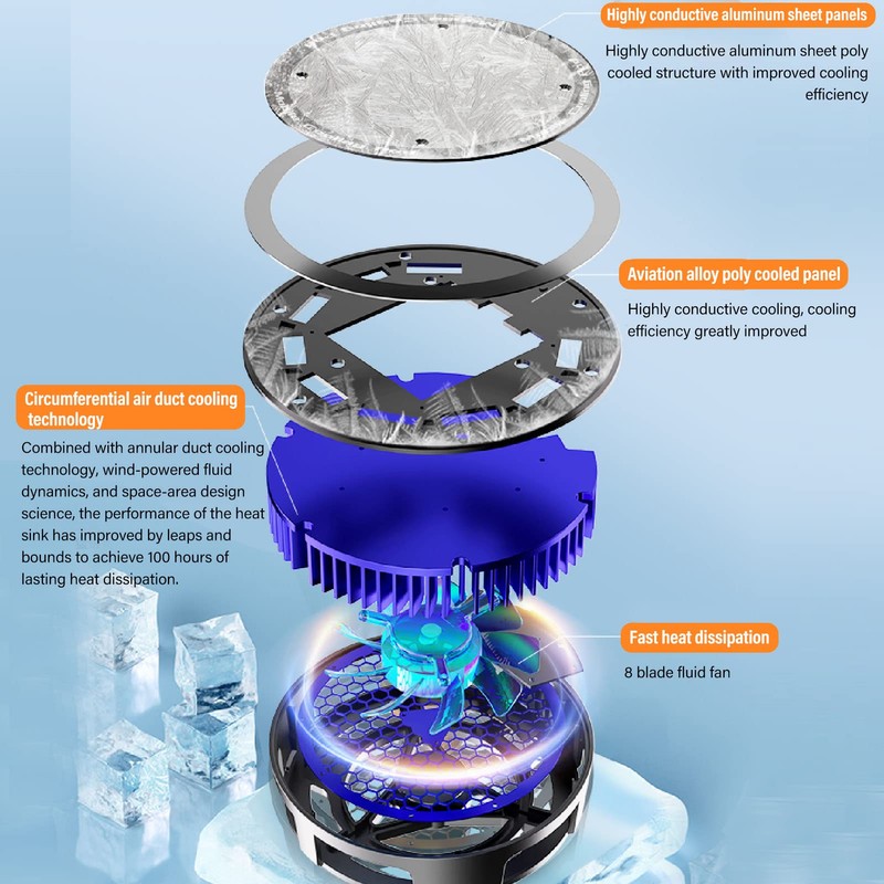 Magnetic Tablet Cooler, Cell Phone Cooler Phone Cooling Fan with