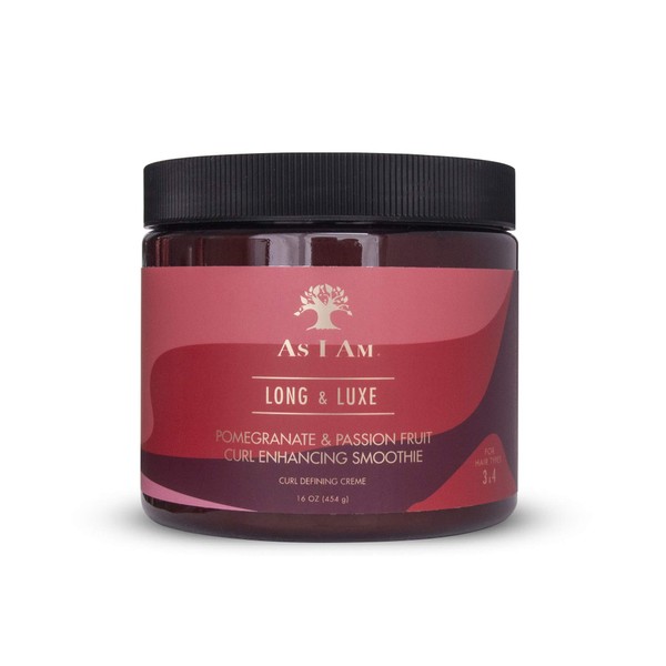 As I Am Long and Luxe Curl Enhancing Smoothie - 16 ounce - Lightweight Coil Defining Creme - Hi-Definition and Hydrated Curls and Coils - Anti-Frizz - Enriched with Pomegranate and Passion Fruit