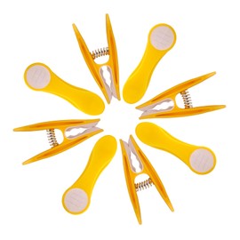 48 Clothes Pegs Laundry Clips with Stainless Steel Compression Springs and Soft Grip Yellow White and 1 bellaCott Turtle Clothes Peg Bag