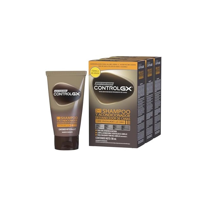 Just For Men Control GX Shampoo Desvanecedor Canas Hombre 3
