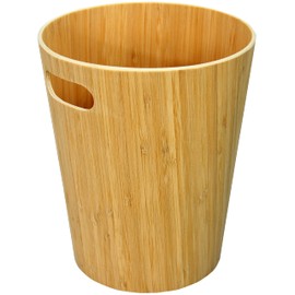Woodquail Waste Paper Bin Home Office Basket, Made of Natural Bamboo Veneer