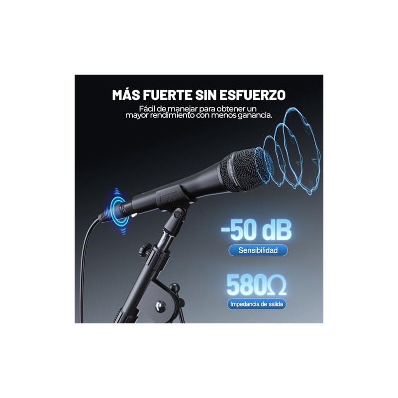 Phenyx Pro Micrófono Vocal Dinámico Supercardioide XLR PM-26