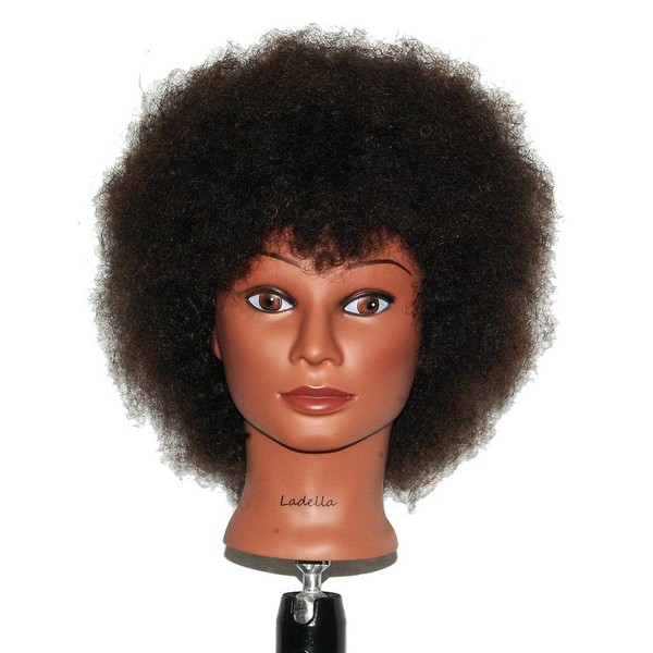 Ladella Beauty Cosmetology Mannequin Afro Head 100% Human Hair Hairdresser Training Head Manikin Head - KEIRA