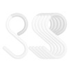 Mt.Jun 6-Pack Secure & Quiet Plastic S Hooks, Flexible Neck
